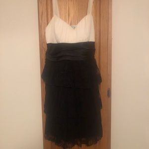 Black and white lace party dress